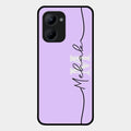 Personalized Initials Lavender Glossy Metal Case Cover For Realme C33 2023