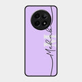 Personalized Initials Lavender Glossy Metal Case Cover For Realme C65 5G