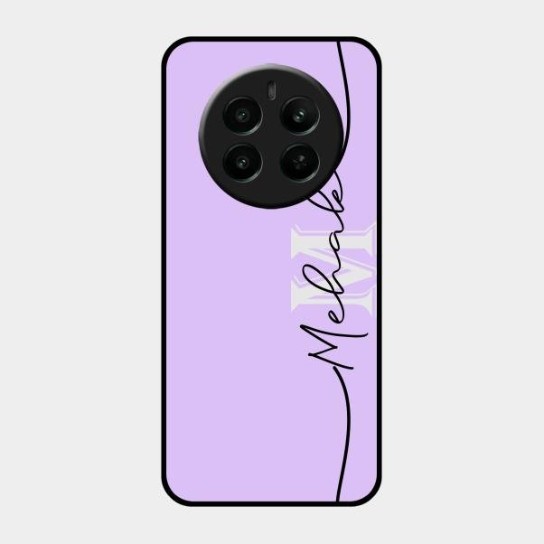 Personalized Initials Lavender Glossy Metal Case Cover For Realme Narzo 70 Pro 5G