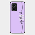 Personalized Initials Lavender Glossy Metal Case Cover For Redmi 11 Prime 5G