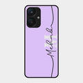 Personalized Initials Lavender Glossy Metal Case Cover For Redmi 13C 5G