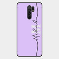 Personalized Initials Lavender Glossy Metal Case Cover For Redmi 9 Prime