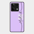 Personalized Initials Lavender Glossy Metal Case Cover For Redmi Note 13 5G