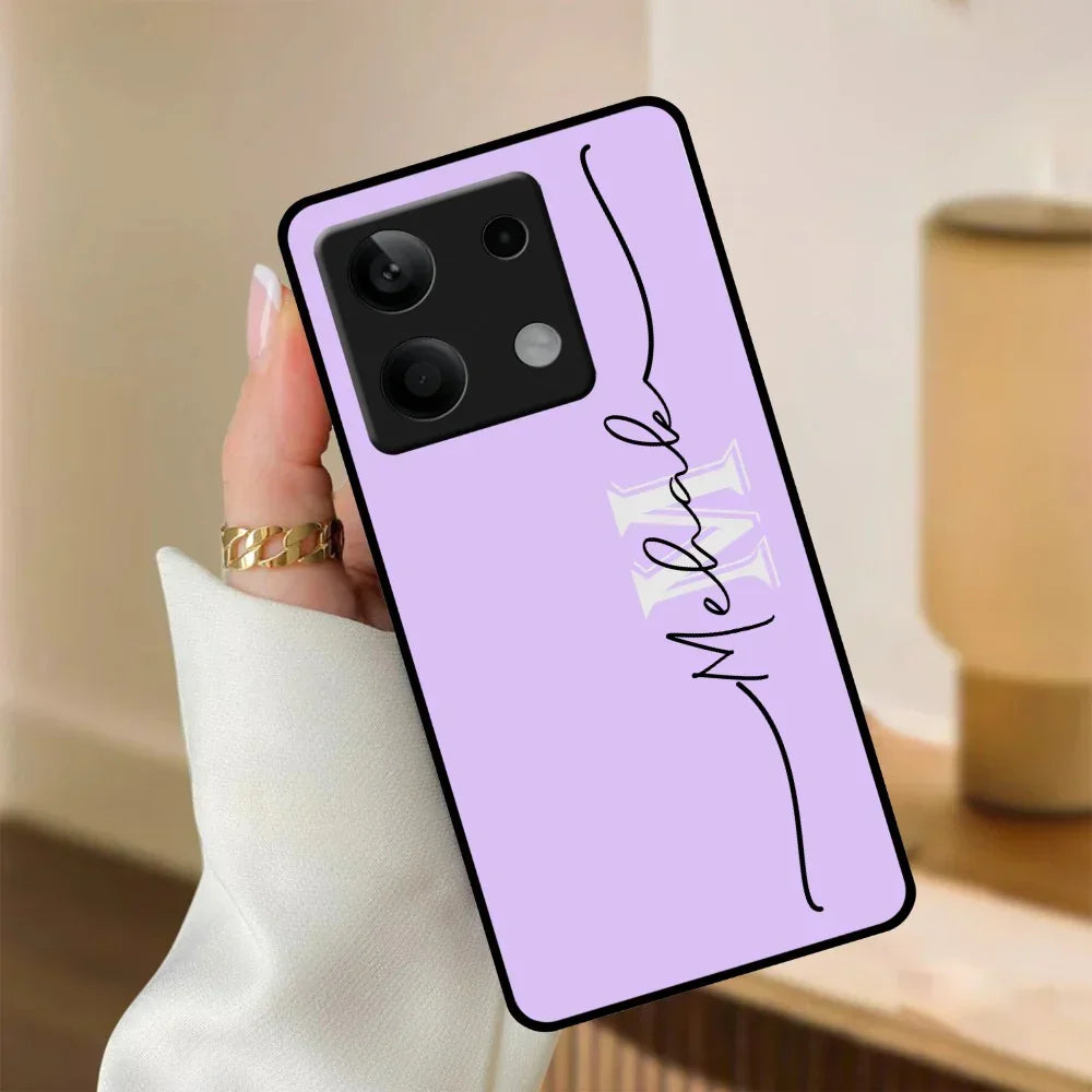 Personalized Initials Lavender Glossy Metal Case Cover For Redmi - ShopOnCliQ
