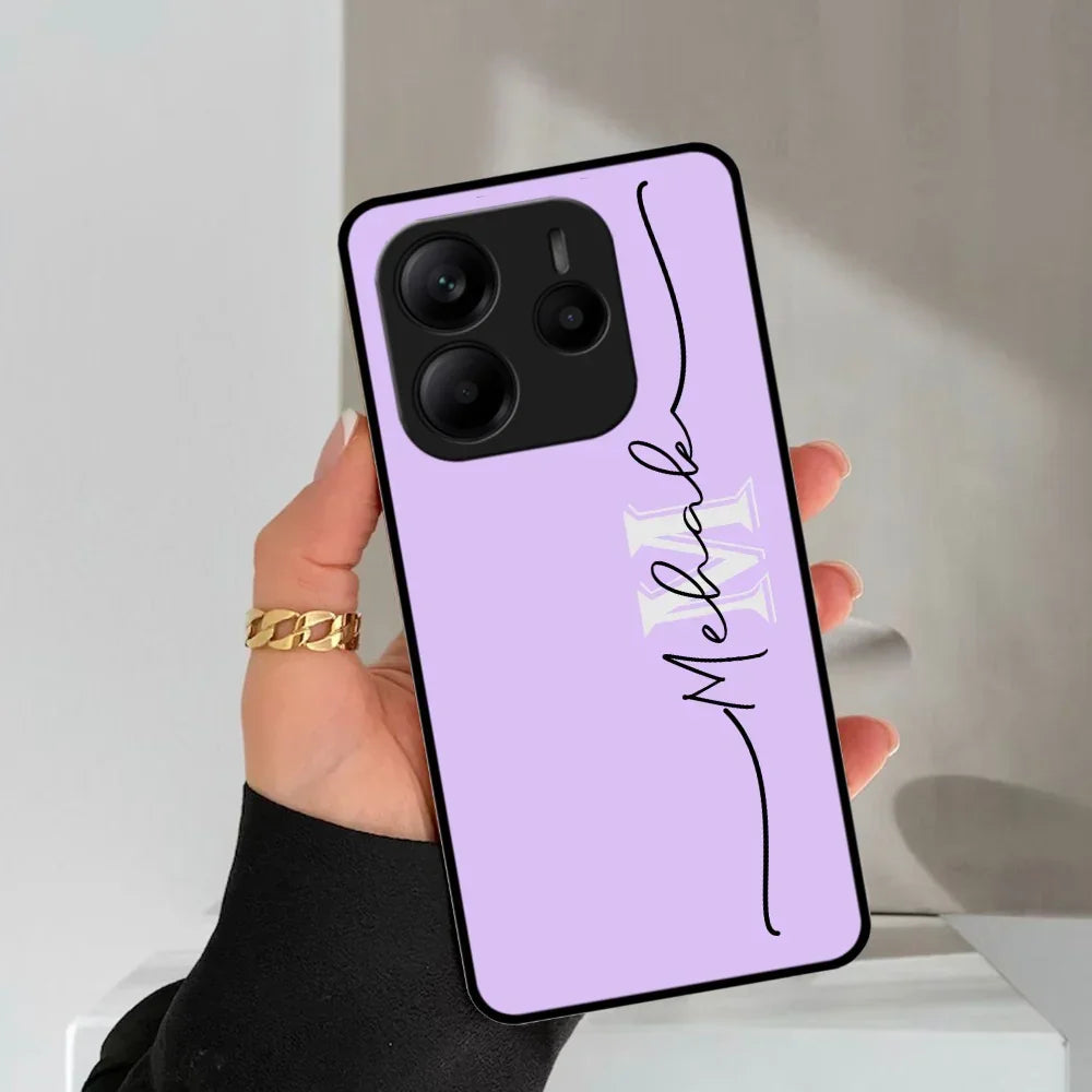 Personalized Initials Lavender Glossy Metal Case Cover For Redmi - ShopOnCliQ