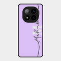 Personalized Initials Lavender Glossy Metal Case Cover For Redmi Note 14 Pro Plus 5G