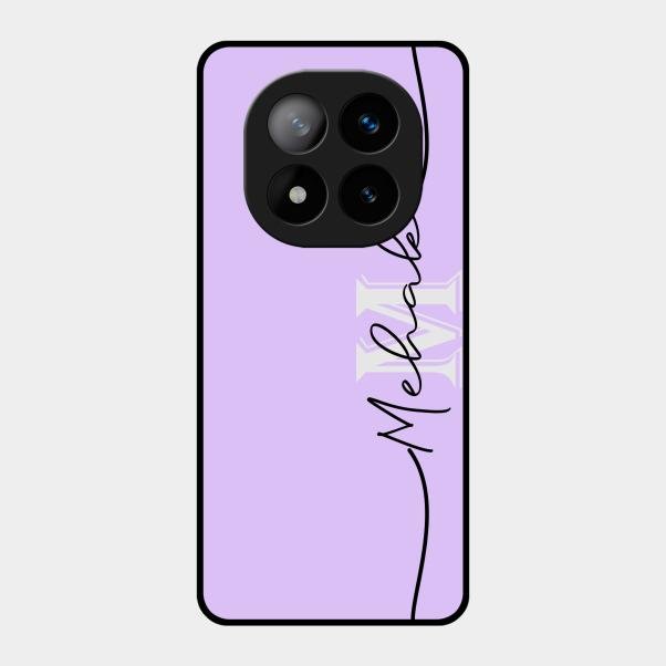 Personalized Initials Lavender Glossy Metal Case Cover For Redmi Note 14 Pro Plus 5G