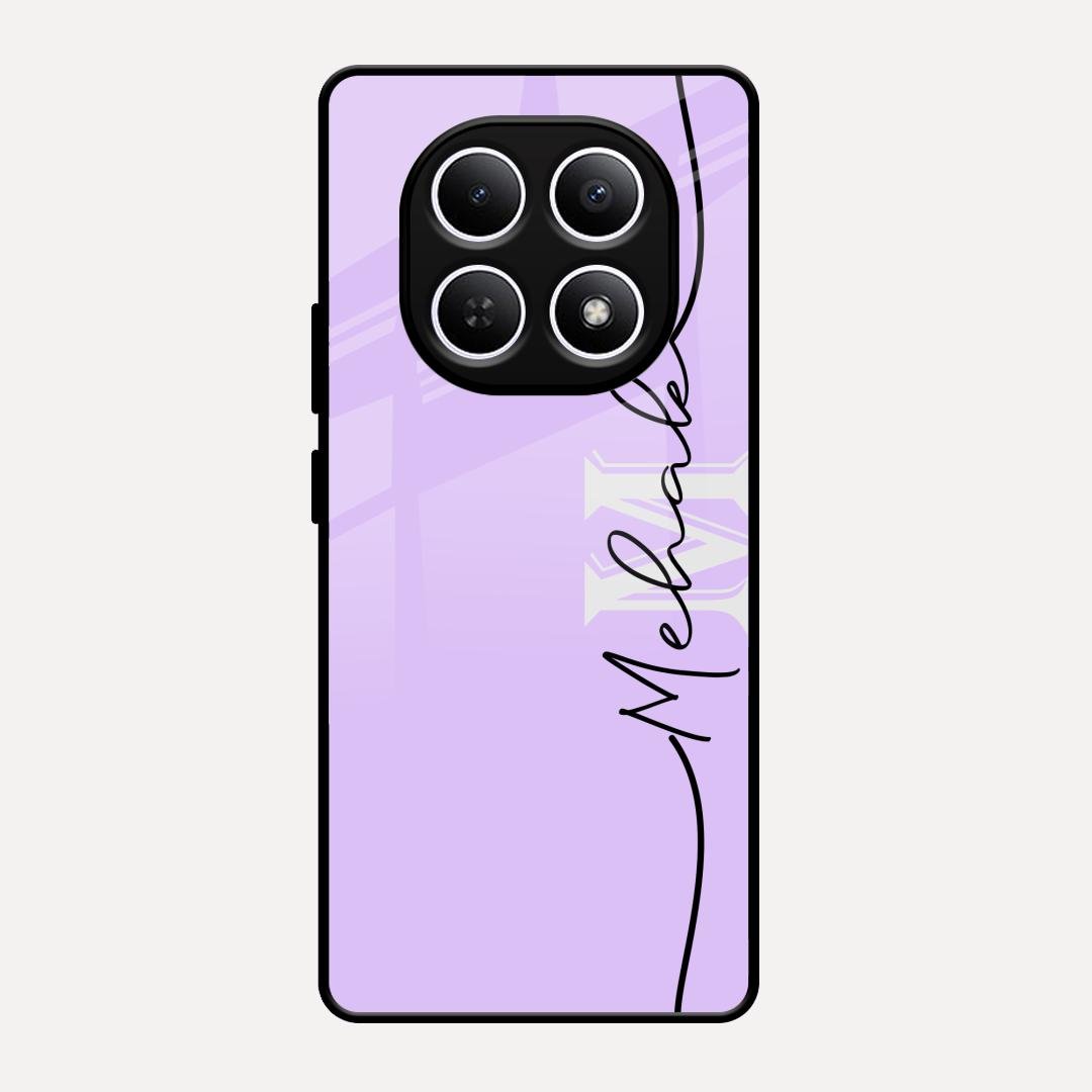 Personalized Initials Lavender Glossy Metal Case Cover For Redmi Note 15 5G