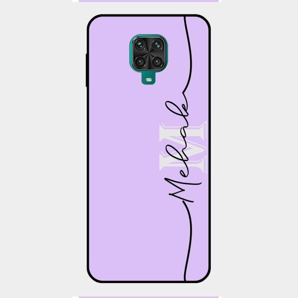 Personalized Initials Lavender Glossy Metal Case Cover For Redmi Note 9 Pro Max