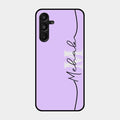 Personalized Initials Lavender Glossy Metal Case Cover For Samsung Galaxy A16 5G