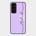 Personalized Initials Lavender Glossy Metal Case Cover For Samsung Galaxy A35 5G