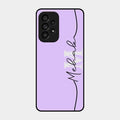 Personalized Initials Lavender Glossy Metal Case Cover For Samsung Galaxy A53 5G