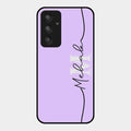 Personalized Initials Lavender Glossy Metal Case Cover For Samsung Galaxy A54 5G