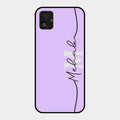 Personalized Initials Lavender Glossy Metal Case Cover For Samsung Galaxy F14 5G