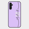 Personalized Initials Lavender Glossy Metal Case Cover For Samsung Galaxy F34 5G