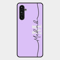Personalized Initials Lavender Glossy Metal Case Cover For Samsung Galaxy F54 5G