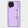 Personalized Initials Lavender Glossy Metal Case Cover For Samsung Galaxy M53 5G