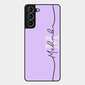 Personalized Initials Lavender Glossy Metal Case Cover For Samsung Galaxy S21