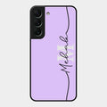 Personalized Initials Lavender Glossy Metal Case Cover For Samsung Galaxy S22 5G