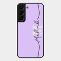 Personalized Initials Lavender Glossy Metal Case Cover For Samsung Galaxy S22 Plus 5G