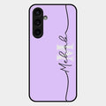 Personalized Initials Lavender Glossy Metal Case Cover For Samsung Galaxy S23 Fe 5G