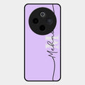 Personalized Initials Lavender Glossy Metal Case Cover For Vivo T4 5G