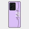 Personalized Initials Lavender Glossy Metal Case Cover For Vivo V25 Pro 5G