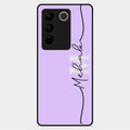 Personalized Initials Lavender Glossy Metal Case Cover For Vivo V27 5G