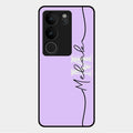 Personalized Initials Lavender Glossy Metal Case Cover For Vivo V29 5G