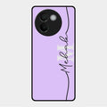 Personalized Initials Lavender Glossy Metal Case Cover For Vivo V30E 5G