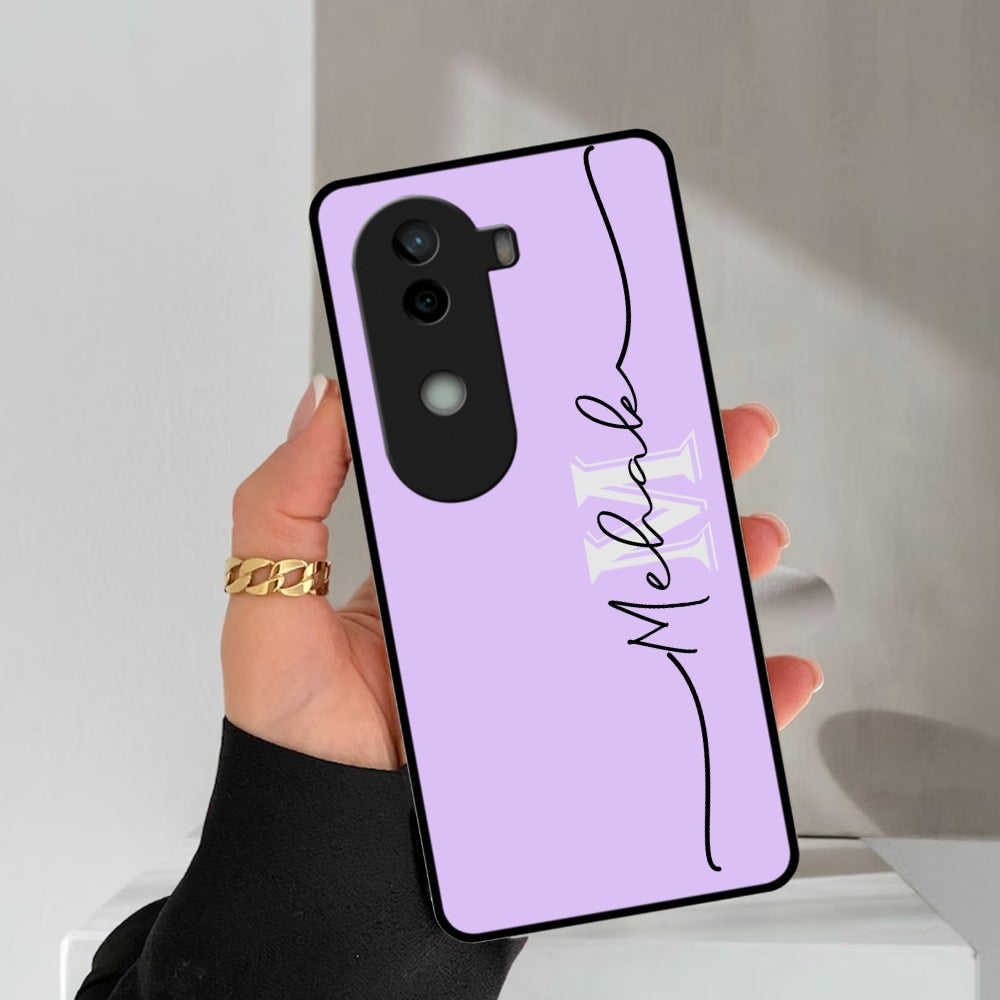 Personalized Initials Lavender Glossy Metal Case Cover For Vivo