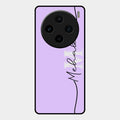 Personalized Initials Lavender Glossy Metal Case Cover For Vivo X100 5G