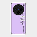 Personalized Initials Lavender Glossy Metal Case Cover For Vivo X200 5G