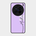 Personalized Initials Lavender Glossy Metal Case Cover For Vivo X200 Pro 5G