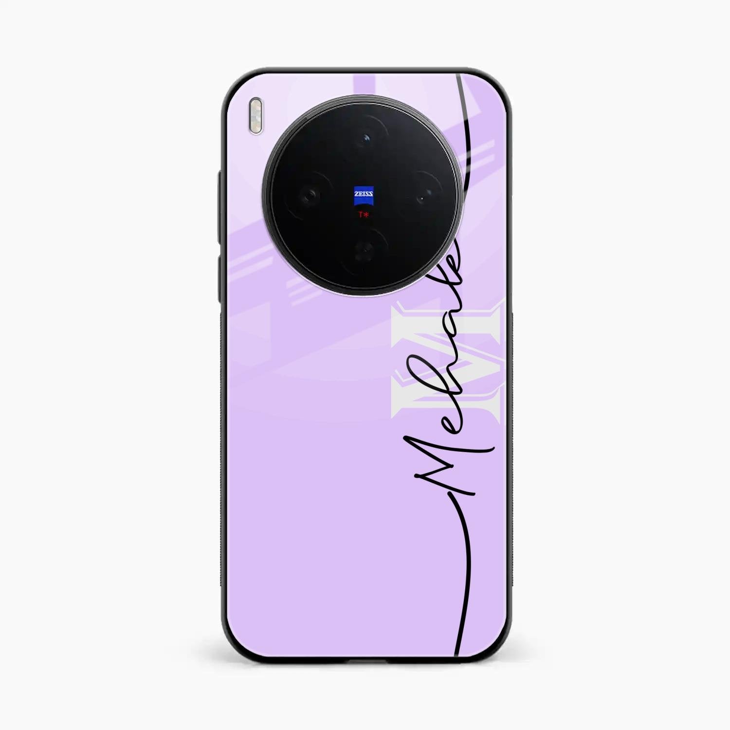 Personalized Initials Lavender Glossy Metal Case Cover For Vivo X300 5G