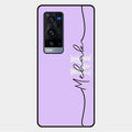 Personalized Initials Lavender Glossy Metal Case Cover For Vivo X60 Pro Plus 5G