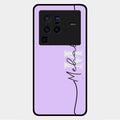 Personalized Initials Lavender Glossy Metal Case Cover For Vivo X80 Pro 5G