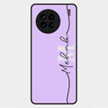 Personalized Initials Lavender Glossy Metal Case Cover For Vivo X90 5G