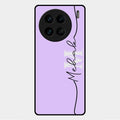 Personalized Initials Lavender Glossy Metal Case Cover For Vivo X90 Pro 5G