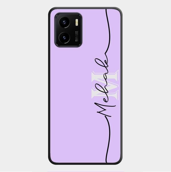 Personalized Initials Lavender Glossy Metal Case Cover For Vivo Y01