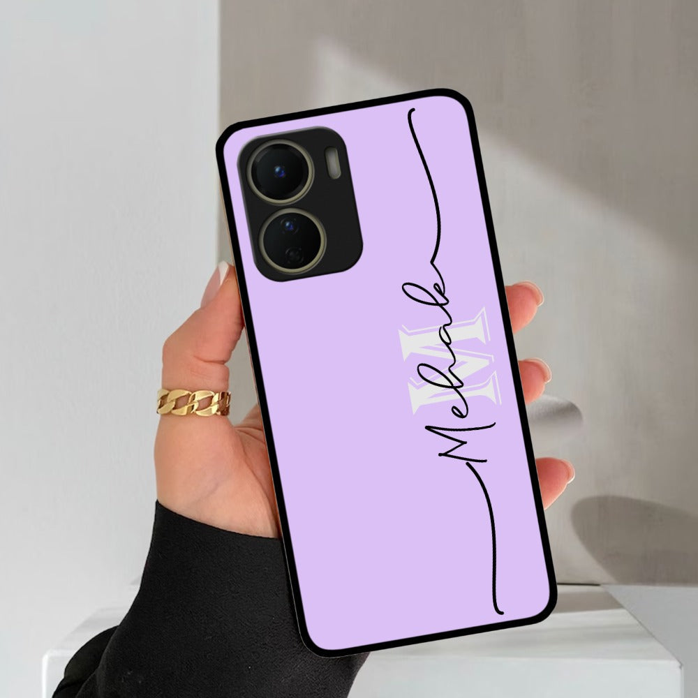 Personalized Initials Lavender Glossy Metal Case Cover For Vivo