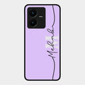 Personalized Initials Lavender Glossy Metal Case Cover For Vivo Y22