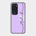 Personalized Initials Lavender Glossy Metal Case Cover For Vivo Y29 5G