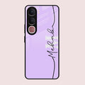 Personalized Initials Lavender Glossy Metal Case Cover For Vivo Y31 5G