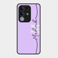 Personalized Initials Lavender Glossy Metal Case Cover For Vivo Y31 Pro 5G