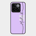 Personalized Initials Lavender Glossy Metal Case Cover For Xiaomi 14 5G