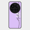 Personalized Initials Lavender Glossy Metal Case Cover For Xiaomi 15 Ultra 5G