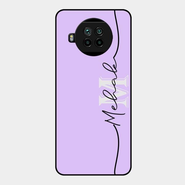 Personalized Initials Lavender Glossy Metal Case Cover For Xiaomi Mi 10I 5G