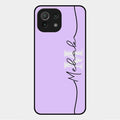 Personalized Initials Lavender Glossy Metal Case Cover For Xiaomi Mi 11 Lite