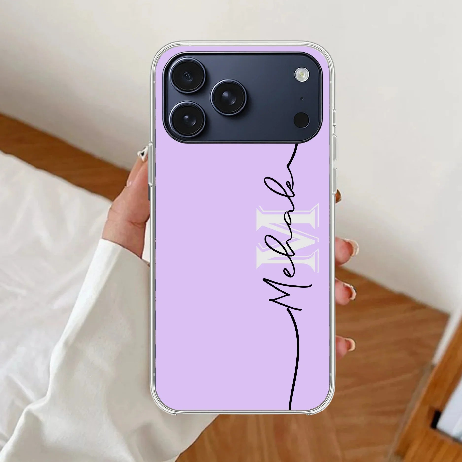 Personalized Initials Lavender Silicon Case For iPhone - ShopOnCliQ